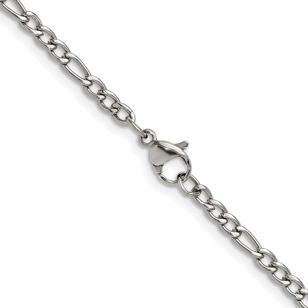 Chisel Stainless Steel Polished 3mm 24 inch Figaro Chain