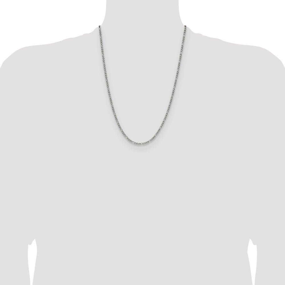 Chisel Stainless Steel Polished 3mm 24 inch Figaro Chain