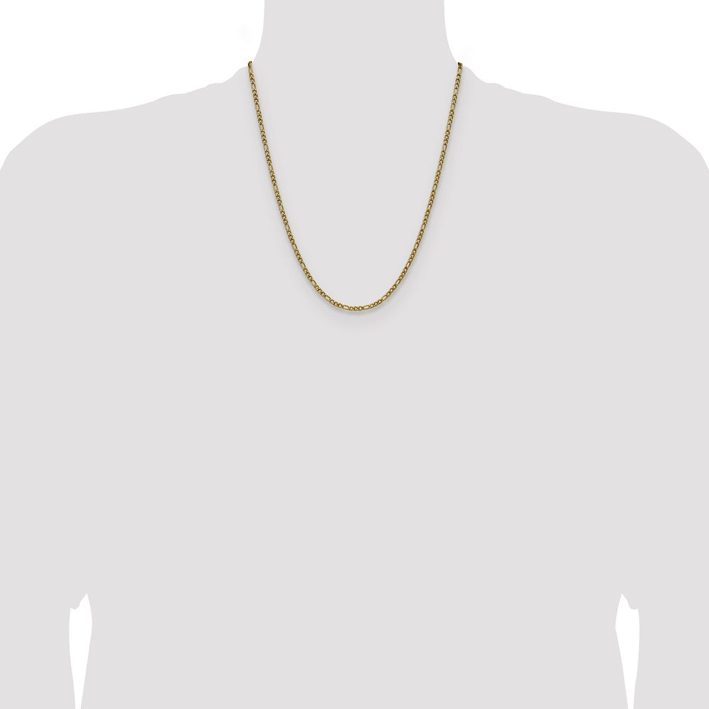 Chisel Stainless Steel Polished Yellow IP-plated 3mm 22 inch Figaro Chain