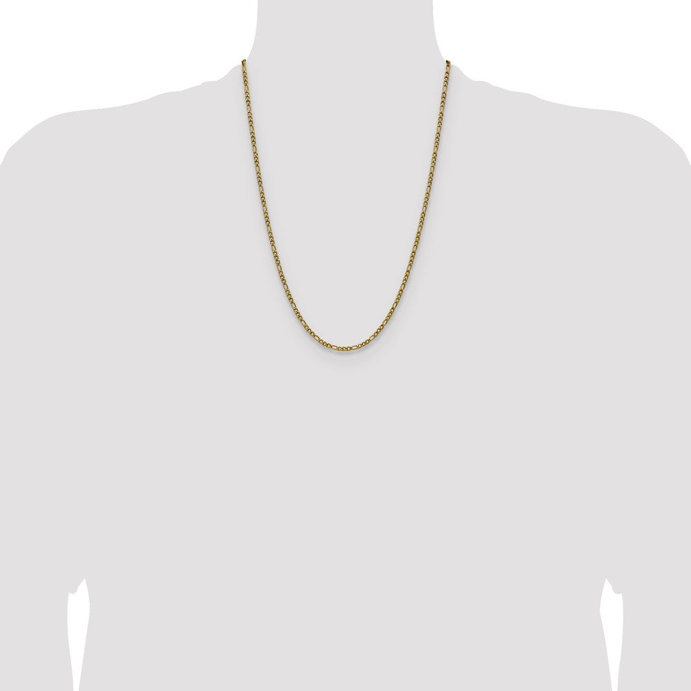Chisel Stainless Steel Polished Yellow IP-plated 3mm 24 inch Figaro Chain