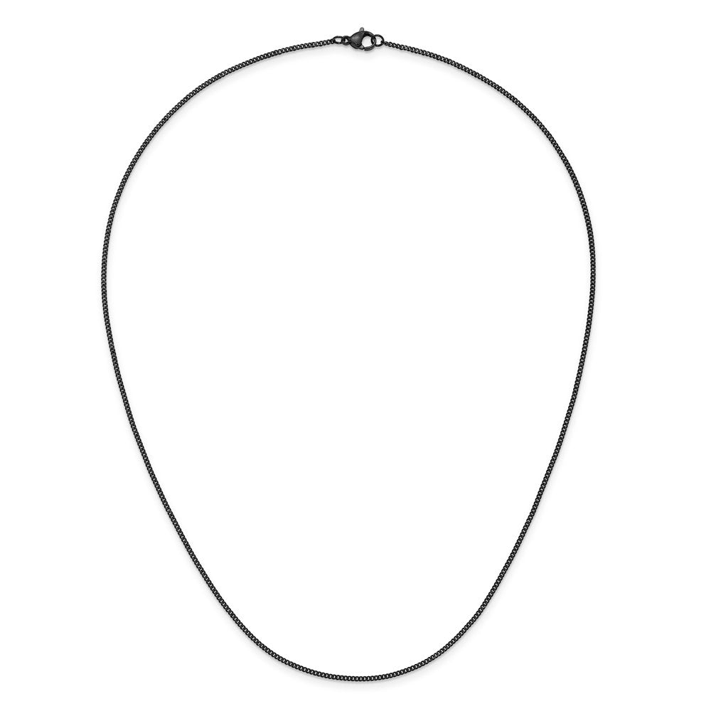Chisel Stainless Steel Polished Black IP-plated 1.5mm 20 inch Curb Chain