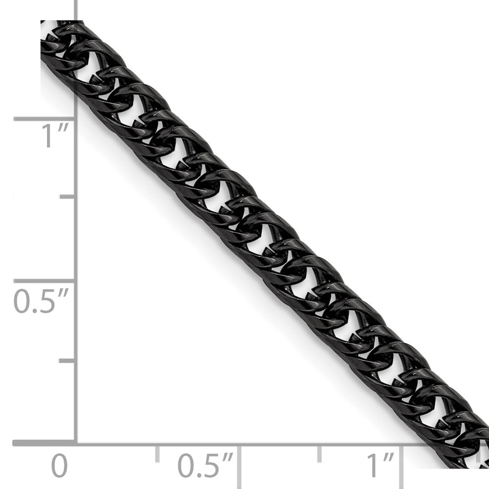 Chisel Stainless Steel Polished Black IP-plated 5mm 20 inch Double Curb Chain