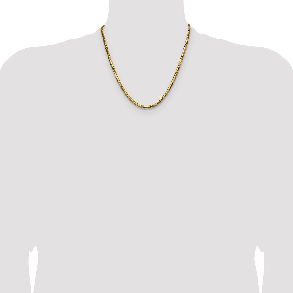 Chisel Stainless Steel Polished Yellow IP-plated 4mm 20 inch Flat Box Chain