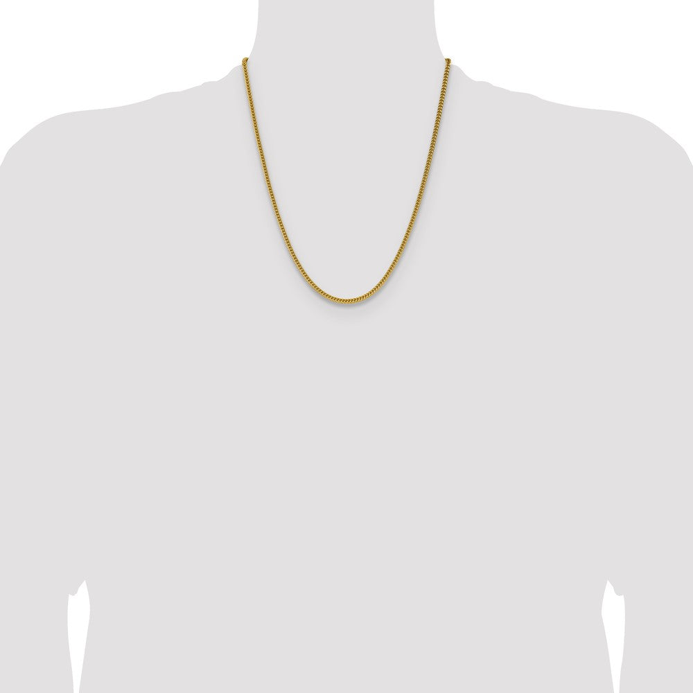 Chisel Stainless Steel Polished Yellow IP-plated 3.2mm 22 inch Square Wheat Chain