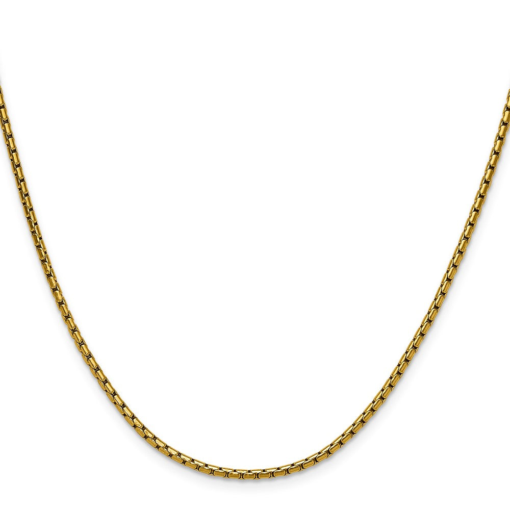 Chisel Stainless Steel Polished Yellow IP-plated 1.7mm 24 inch Elongated Box Chain