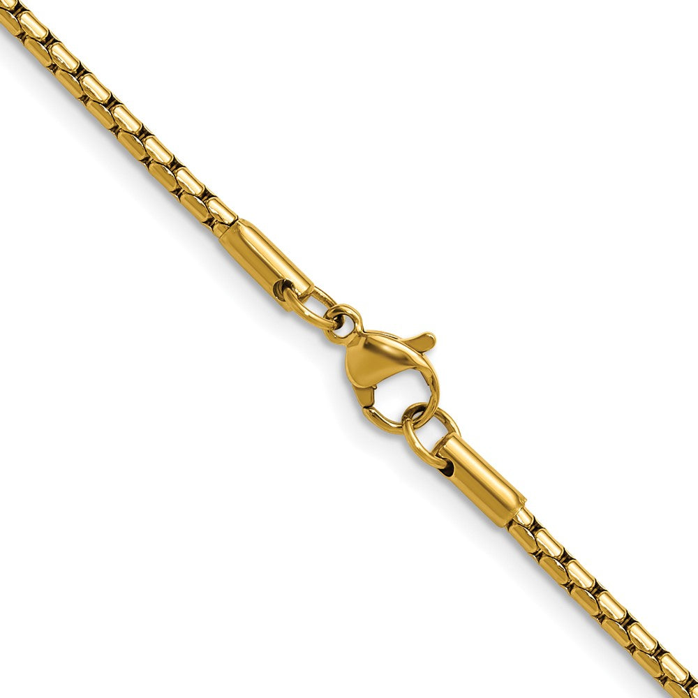 Chisel Stainless Steel Polished Yellow IP-plated 1.7mm 24 inch Elongated Box Chain