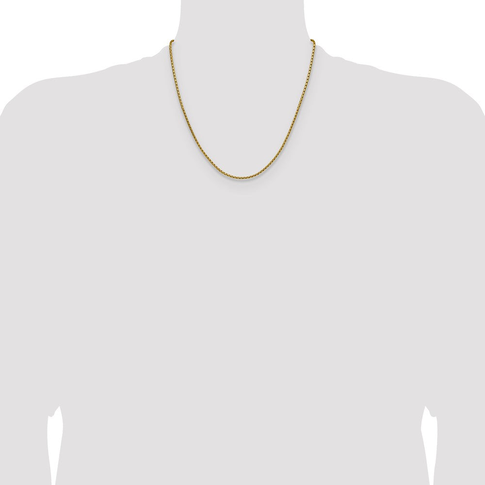 Chisel Stainless Steel Polished Yellow IP-plated 1.7mm 20 inch Elongated Box Chain