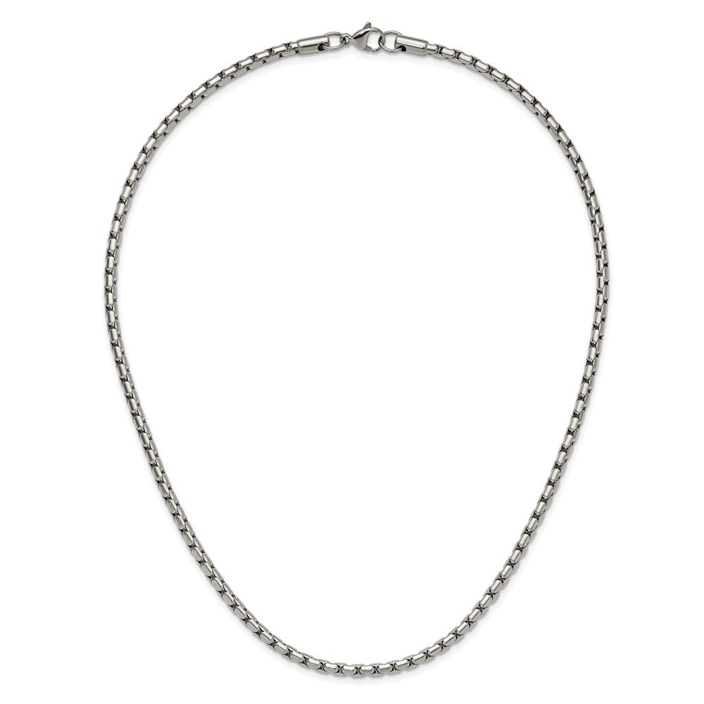 Chisel Stainless Steel Polished 3.5mm 20 inch Elongated Round Box Chain