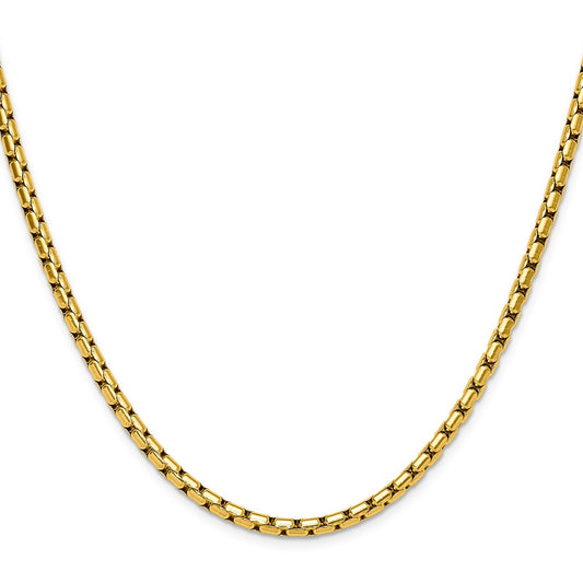 Chisel Stainless Steel Polished Yellow IP-plated 3.5mm 20 inch Elongated Round Box Chain