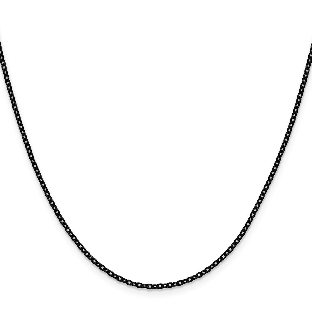 Chisel Stainless Steel Polished Black IP-plated 1.9mm 18 inch Cable Chain
