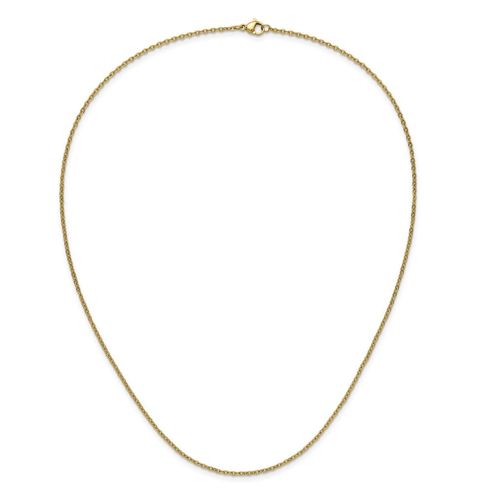 Chisel Stainless Steel Polished Yellow IP-plated 1.9mm 20 inch Cable Chain