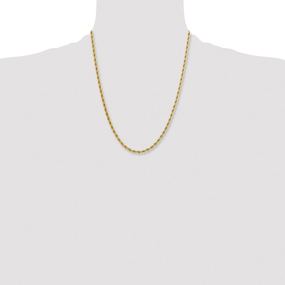 Chisel Stainless Steel Polished Yellow IP-plated 4mm 30 inch Rope Chain