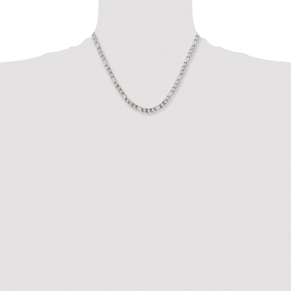 Chisel Stainless Steel Polished 5.3mm 18 inch Figaro Chain
