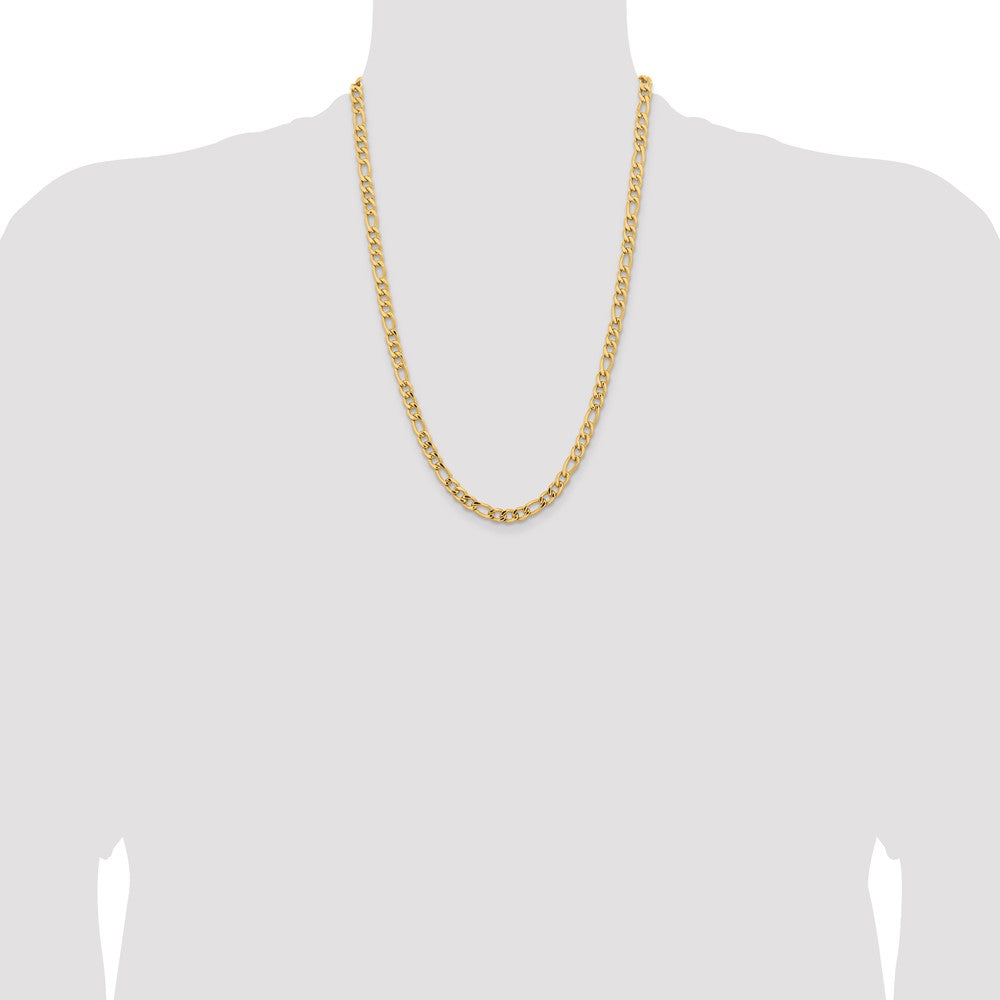 Chisel Stainless Steel Polished Yellow IP-plated 5.3mm 24 inch Figaro Chain