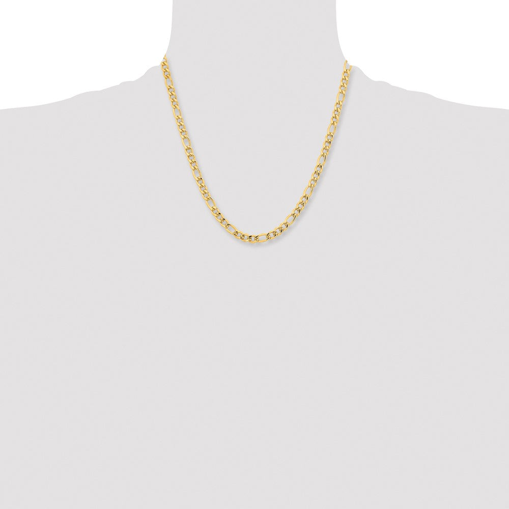 Chisel Stainless Steel Polished Yellow IP-plated 6.3mm 20 inch Figaro Chain