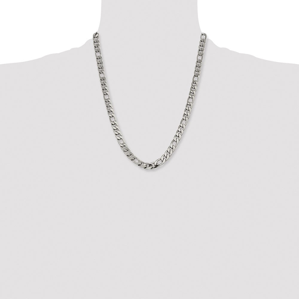 Chisel Stainless Steel Polished 8.75mm 8 inch Figaro Chain