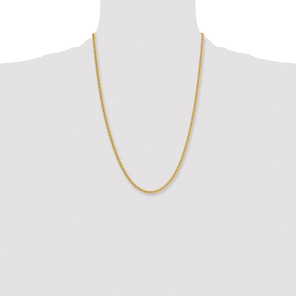 Chisel Stainless Steel Polished Yellow IP-plated 4mm 24 inch Round Curb Chain