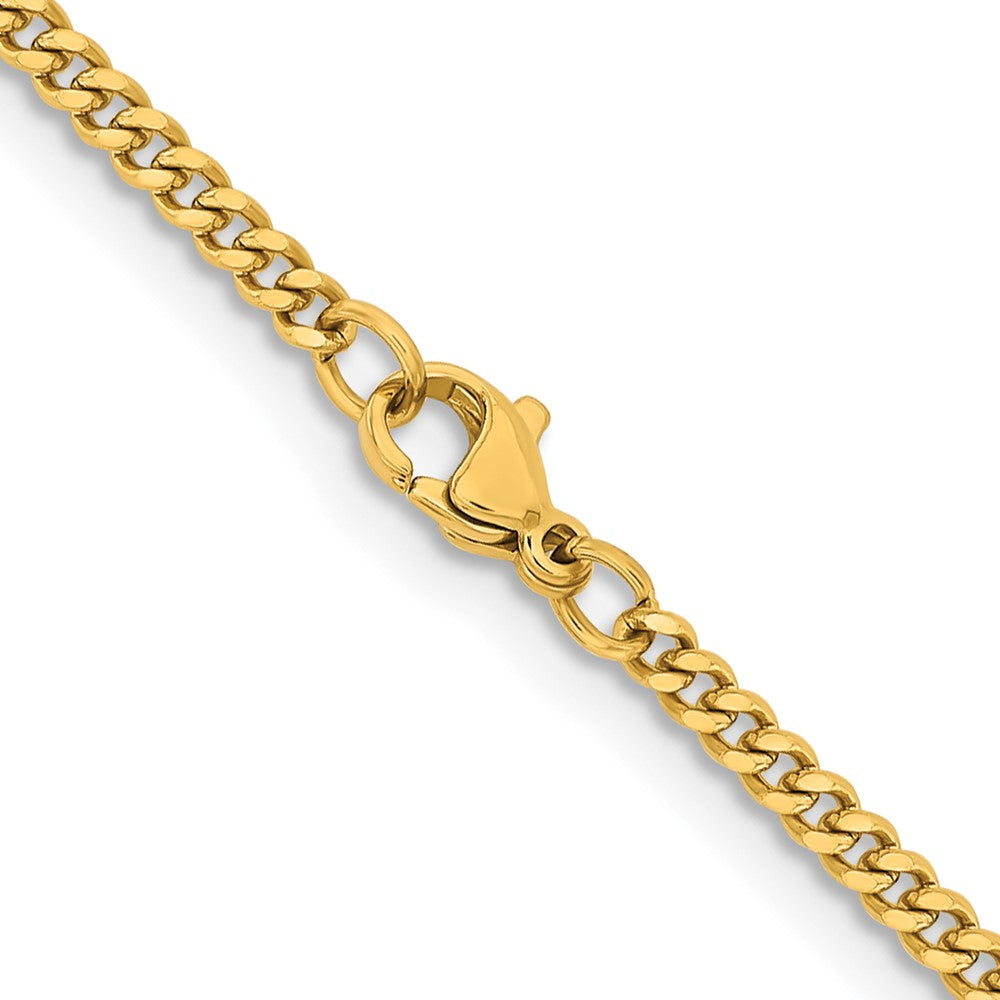 Chisel Stainless Steel Polished Yellow IP-plated 3mm 20 inch Curb Chain