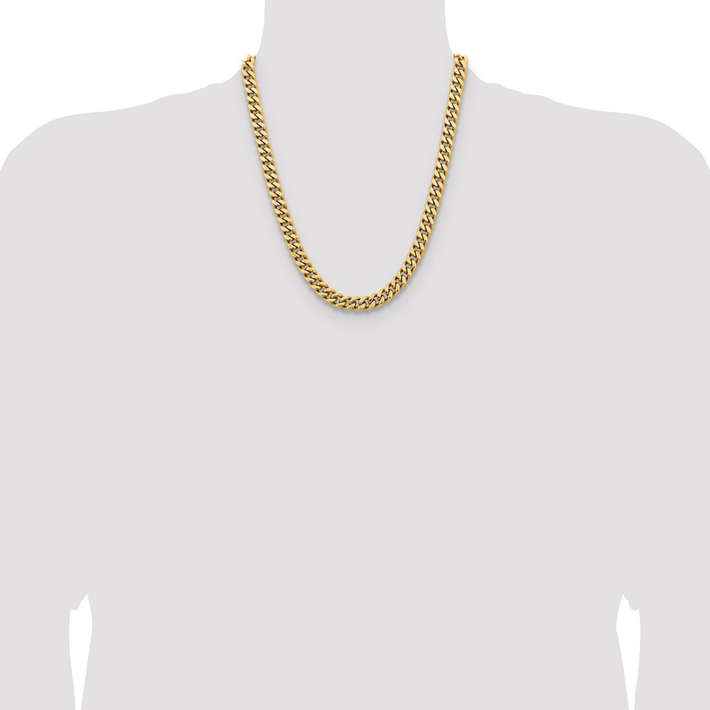 Chisel Stainless Steel Polished Yellow IP-plated 9.5mm 22 inch Curb Chain