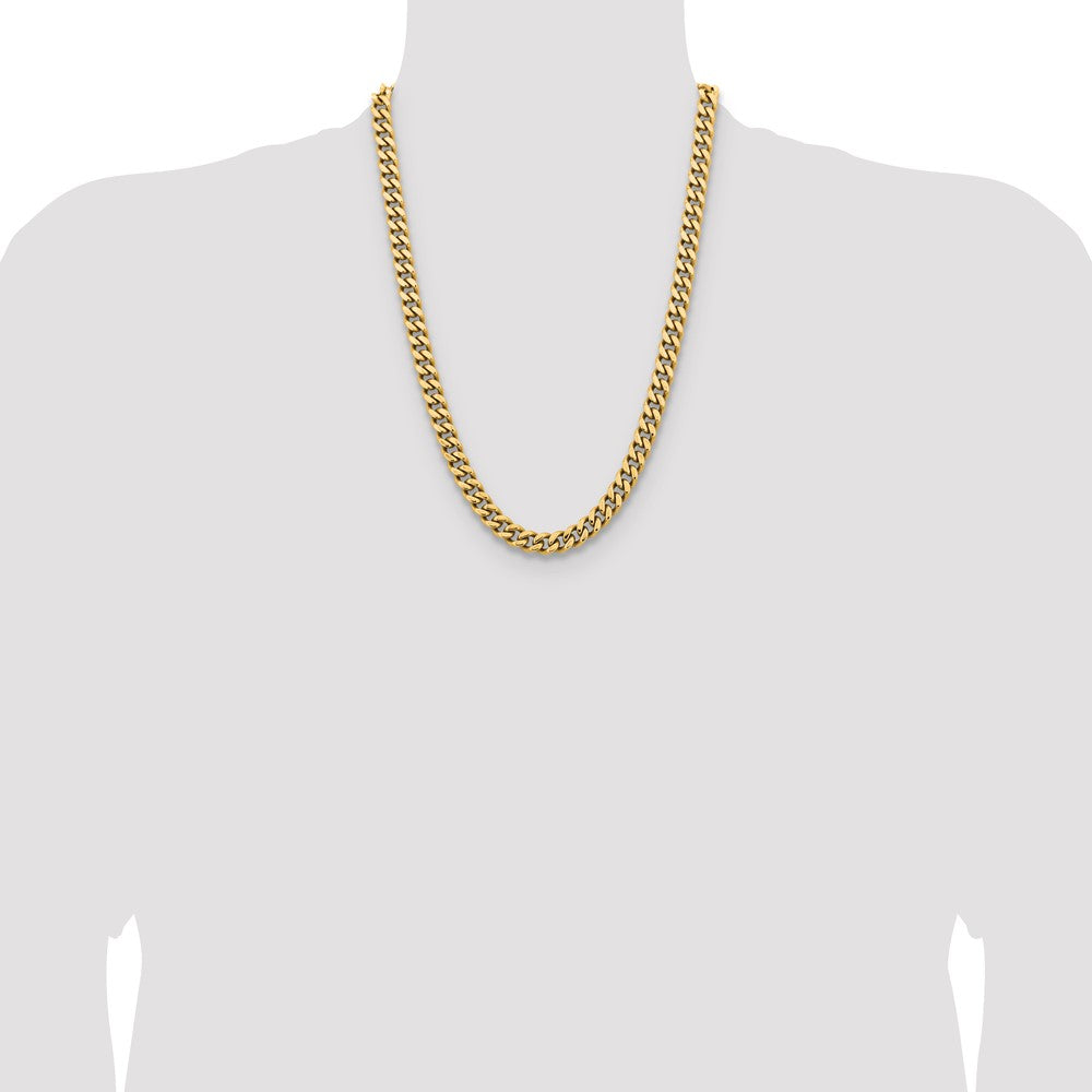 Chisel Stainless Steel Polished Yellow IP-plated 9.5mm 24 inch Curb Chain