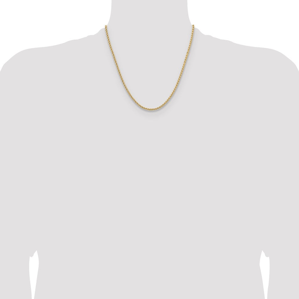 Chisel Stainless Steel Polished Yellow IP-plated 3mm 20 inch Wheat Chain