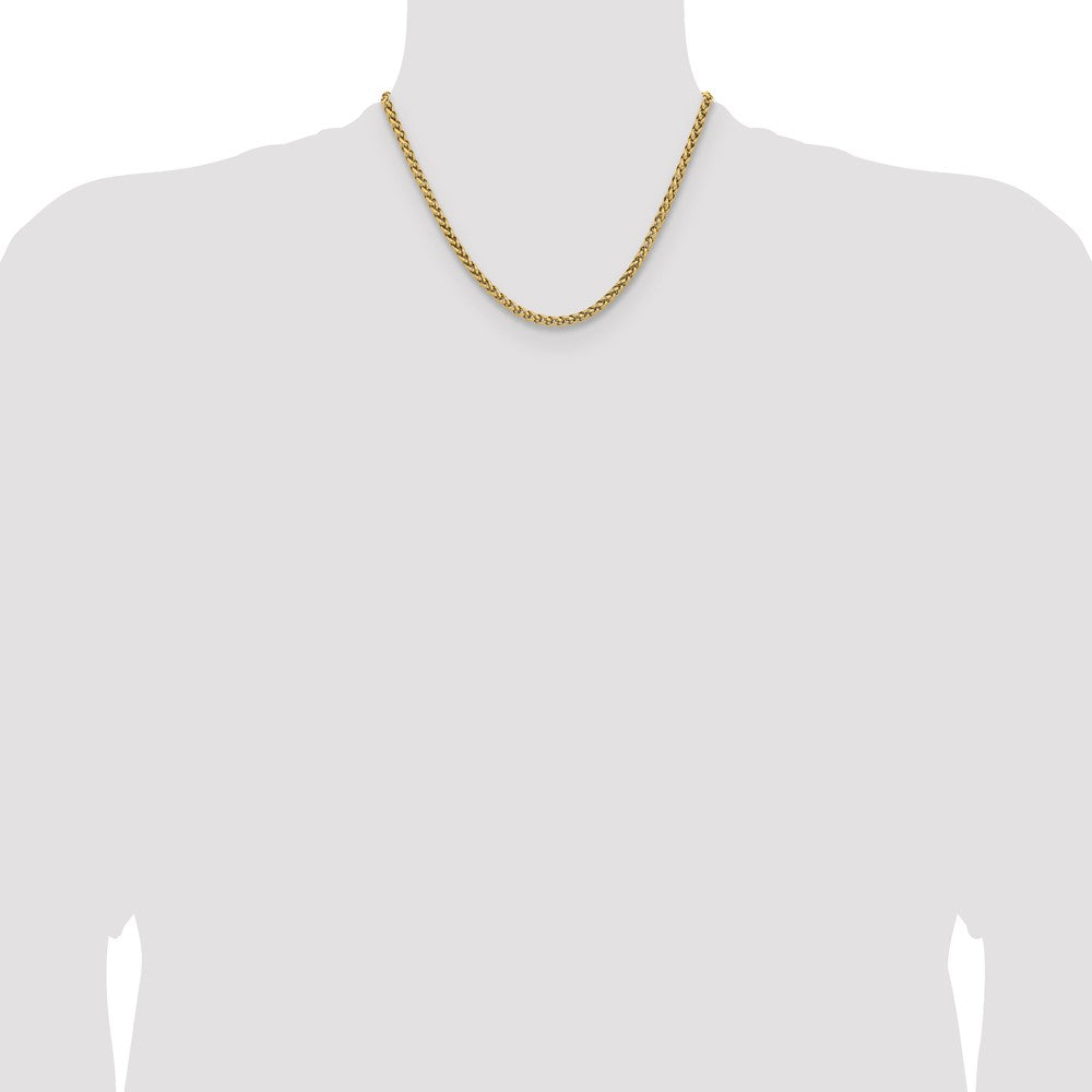 Chisel Stainless Steel Polished Yellow IP-plated 4mm 18 inch Wheat Chain