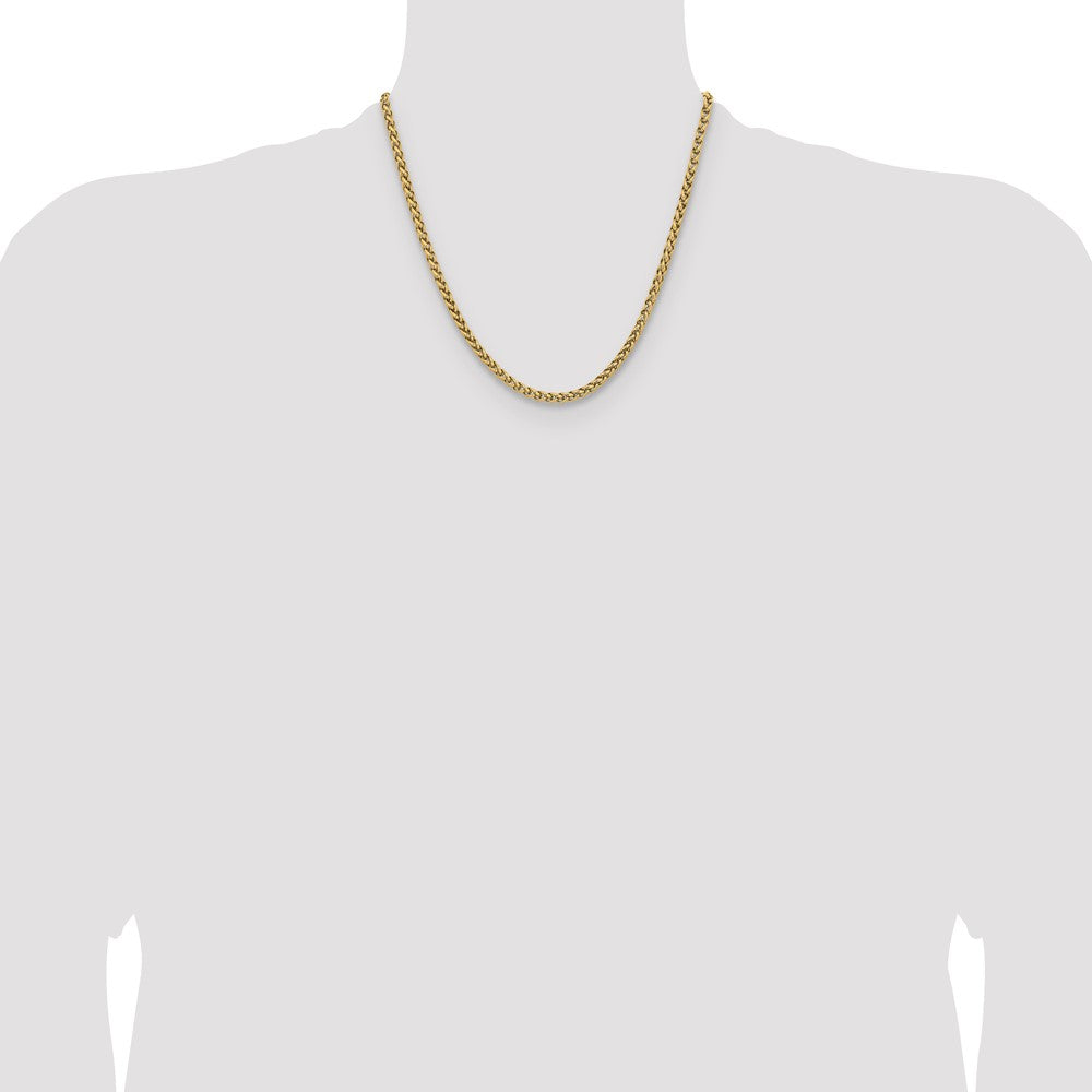 Chisel Stainless Steel Polished Yellow IP-plated 4mm 20 inch Wheat Chain