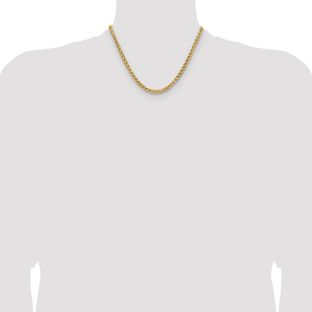 Chisel Stainless Steel Polished Yellow IP-plated 5mm 18 inch Wheat Chain