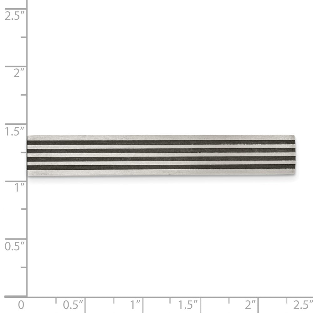Chisel Stainless Steel Brushed Black Rubber Tie Bar