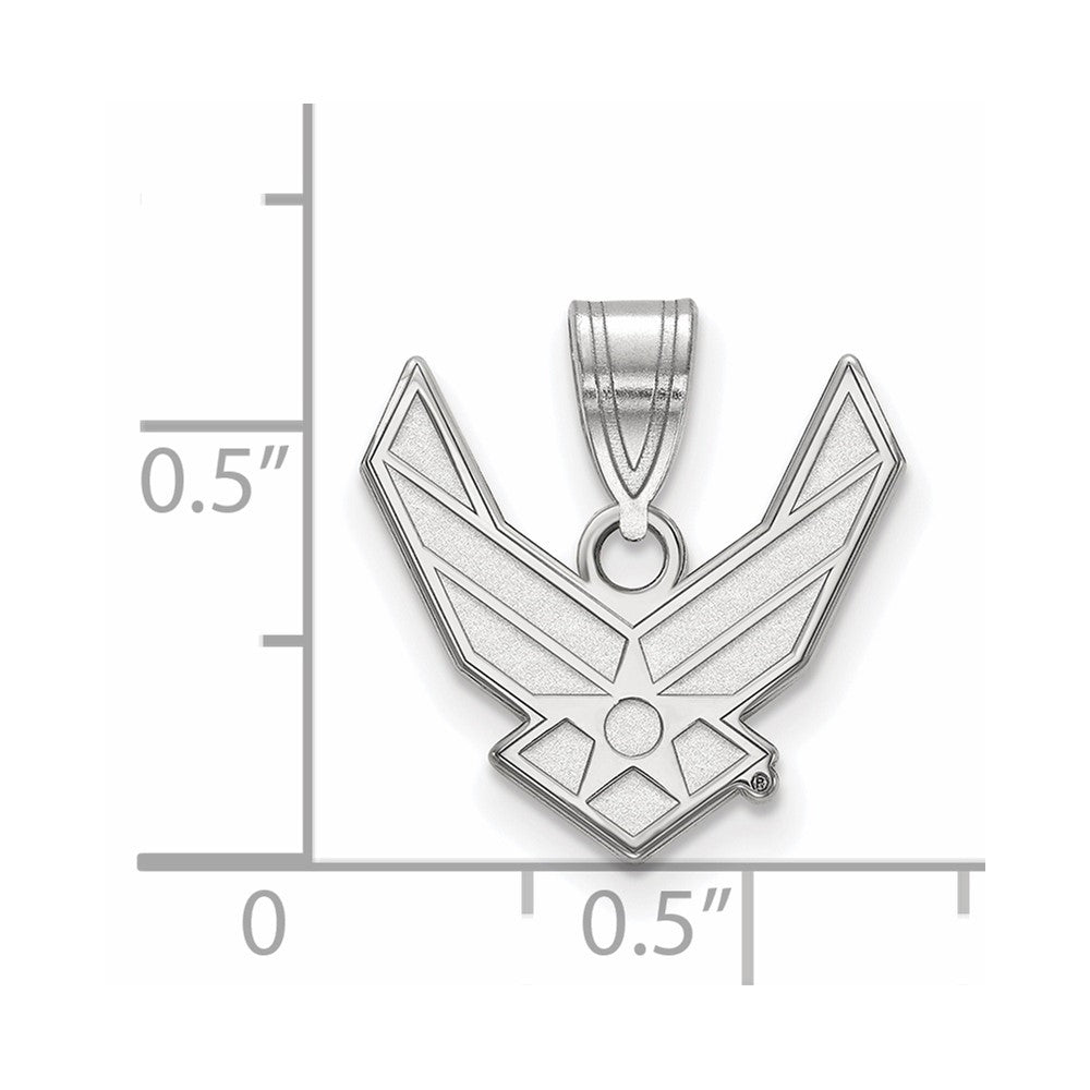 Sterling Silver Rhodium-plated LogoArt U.S. Air Force Medium Pendant