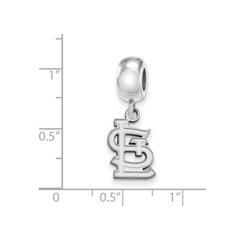 Sterling Silver Rhodium Plated Major League Baseball LogoArt St. Louis Cardinals St. L Dangle Bead