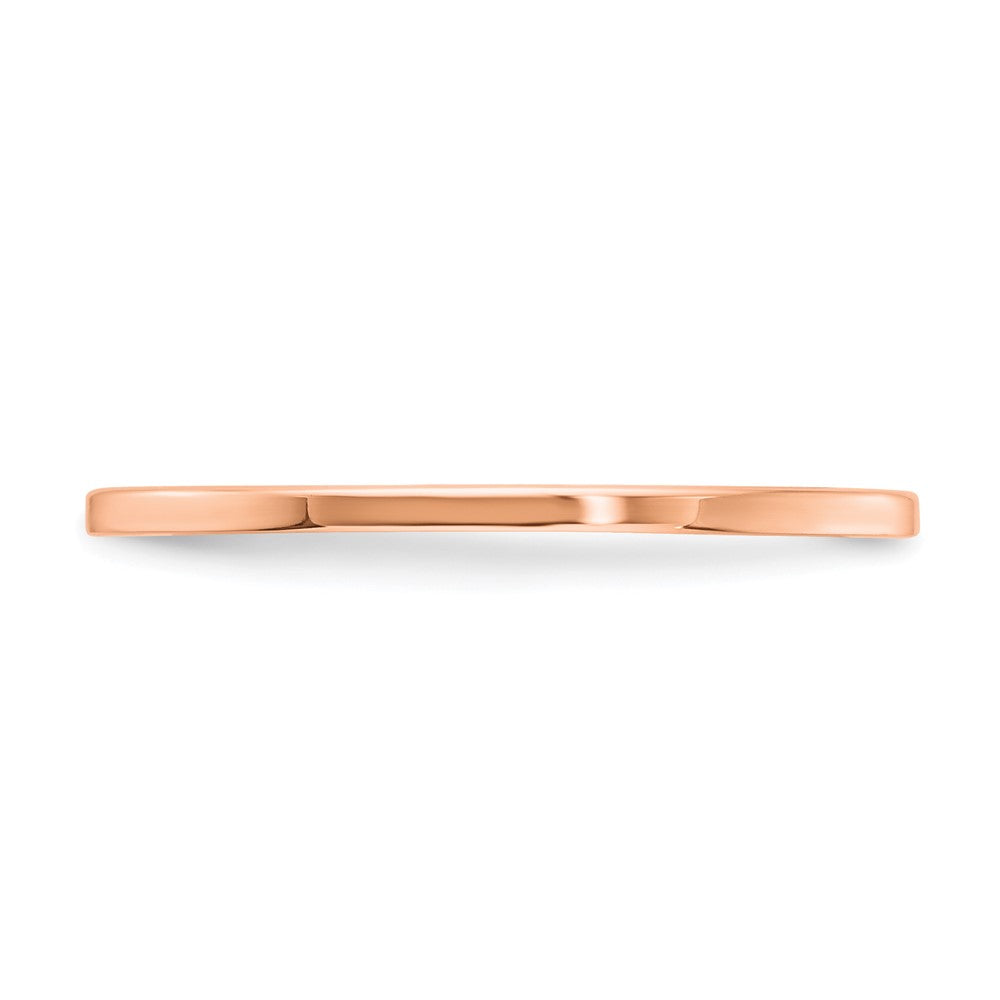 14K Rose Gold 1.2mm Flat Polished Stackable Band Size 8.5