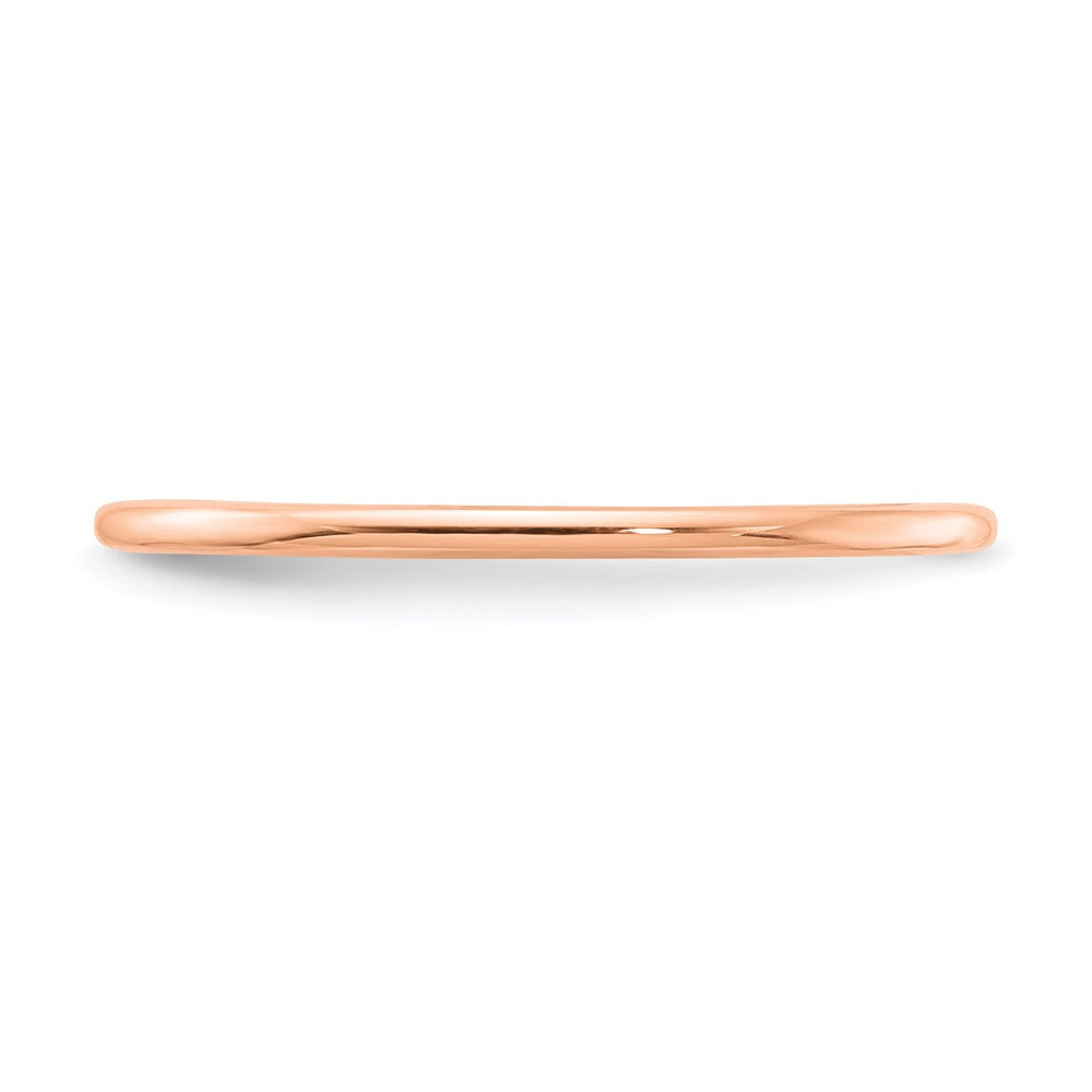 14K Rose Gold 1.2mm Half Round Polished Stackable Band Size 7.5