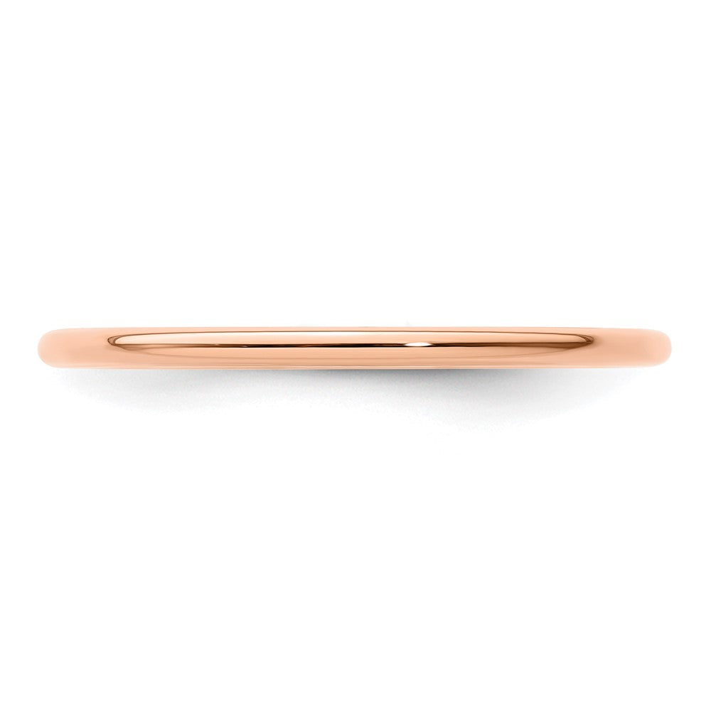 14K Rose Gold 1.2mm Half Round Polished Stackable Band Size 4.5