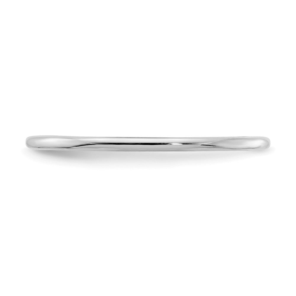 14K White Gold 1.2mm Half Round Polished Stackable Band Size 7.5