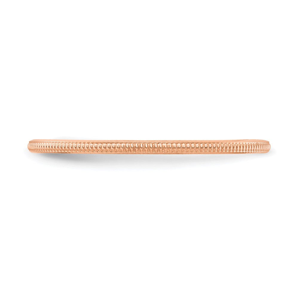 14K Rose Gold 1.2mm Milgrain Stackable Band Size 9.5