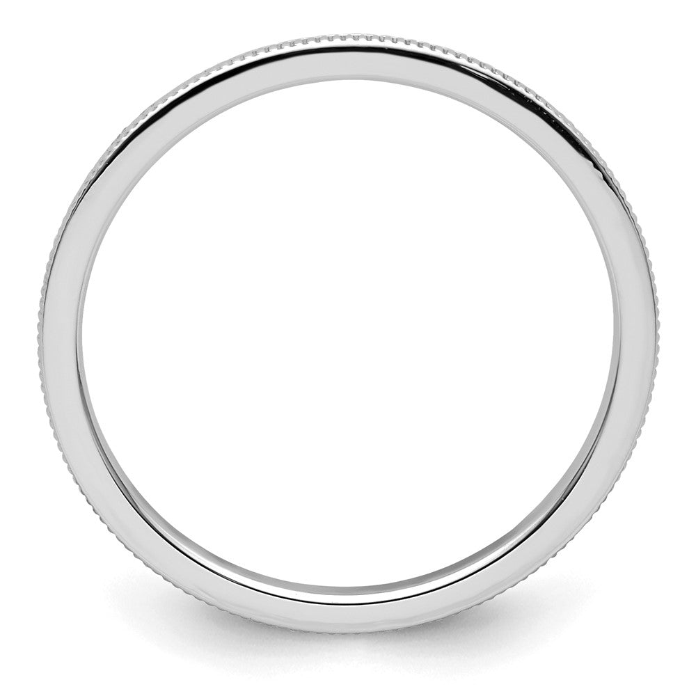 14K White Gold 1.2mm Milgrain Stackable Band Size 5.5