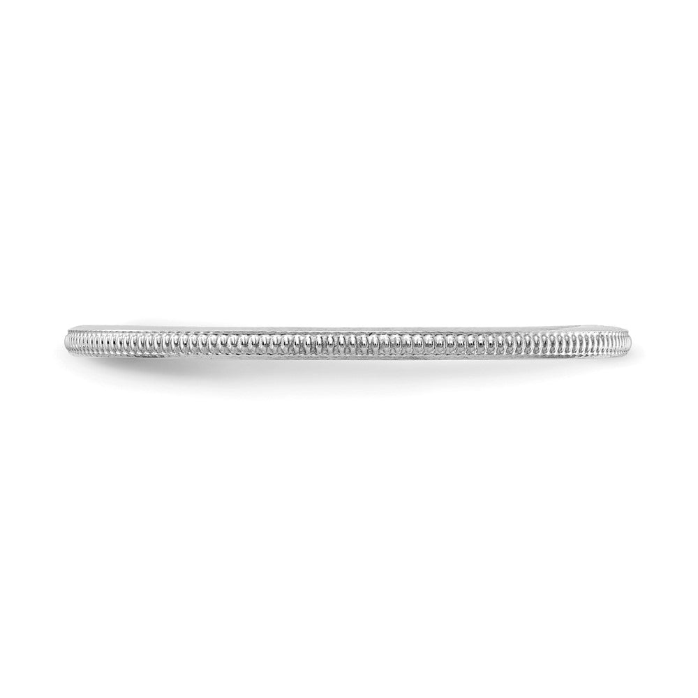 14K White Gold 1.2mm Milgrain Stackable Band Size 5.5
