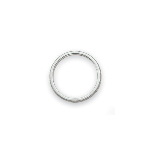 14k White Gold 1.5mm Milgrain Stackable Band Size 6