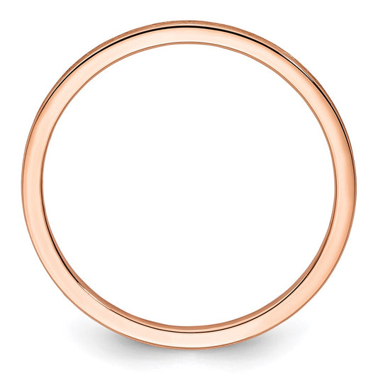14K Rose Gold 1.2mm Flat Satin Stackable Band Size 8