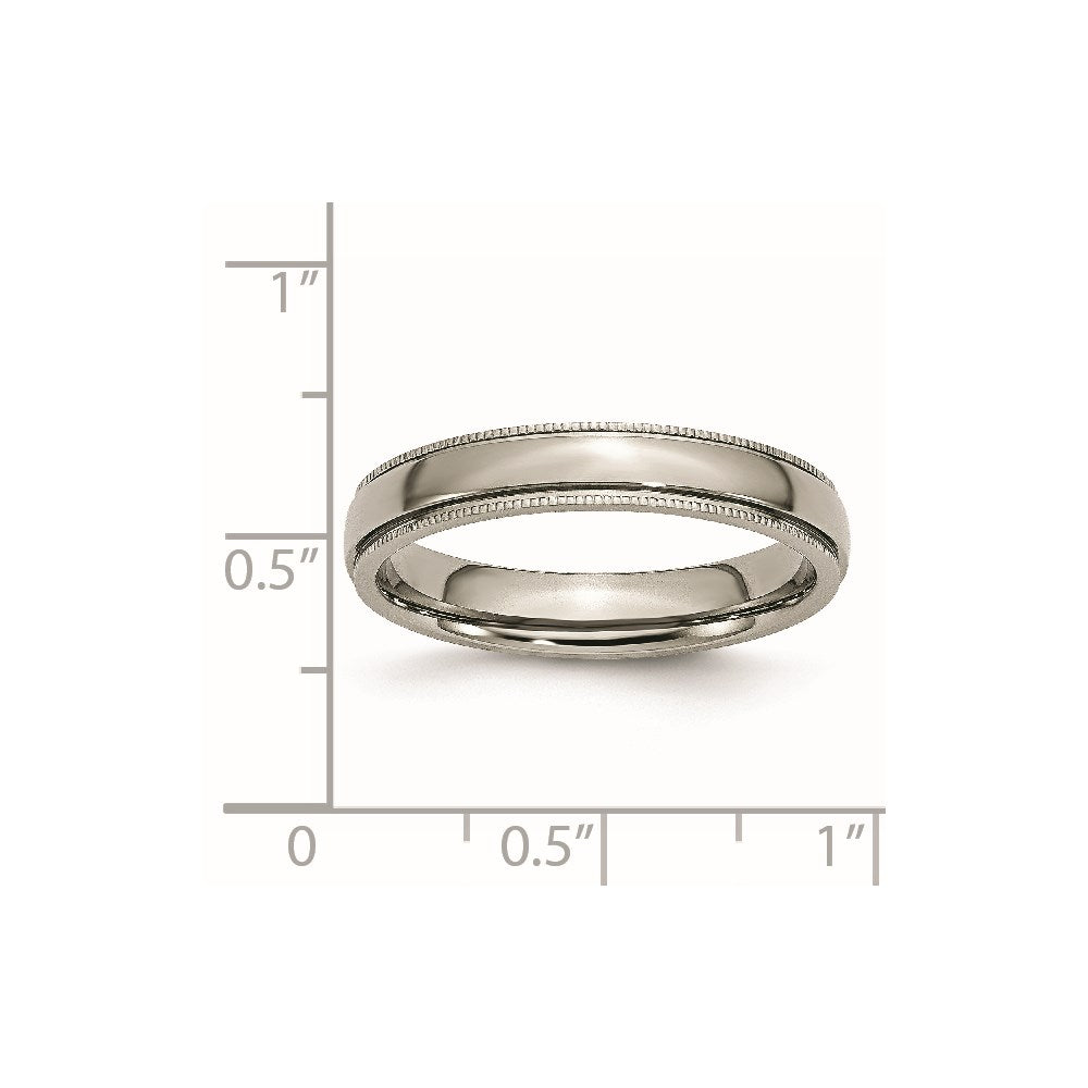 Chisel Titanium Polished 4mm Grooved and Beaded Edge Band