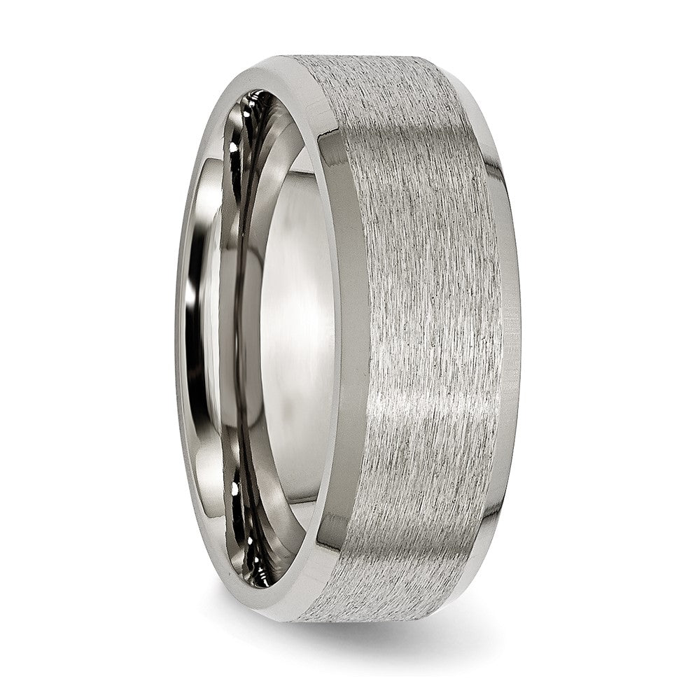 Chisel Titanium Satin and Brushed 8mm Beveled Edge Band