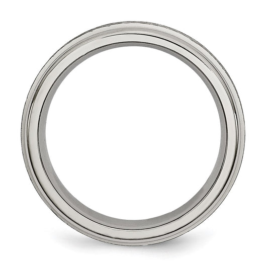 Chisel Titanium Brushed and Polished 6mm Grooved Edge Band