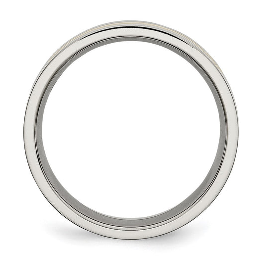 Chisel Titanium Polished Yellow IP-plated 7mm Grooved Band