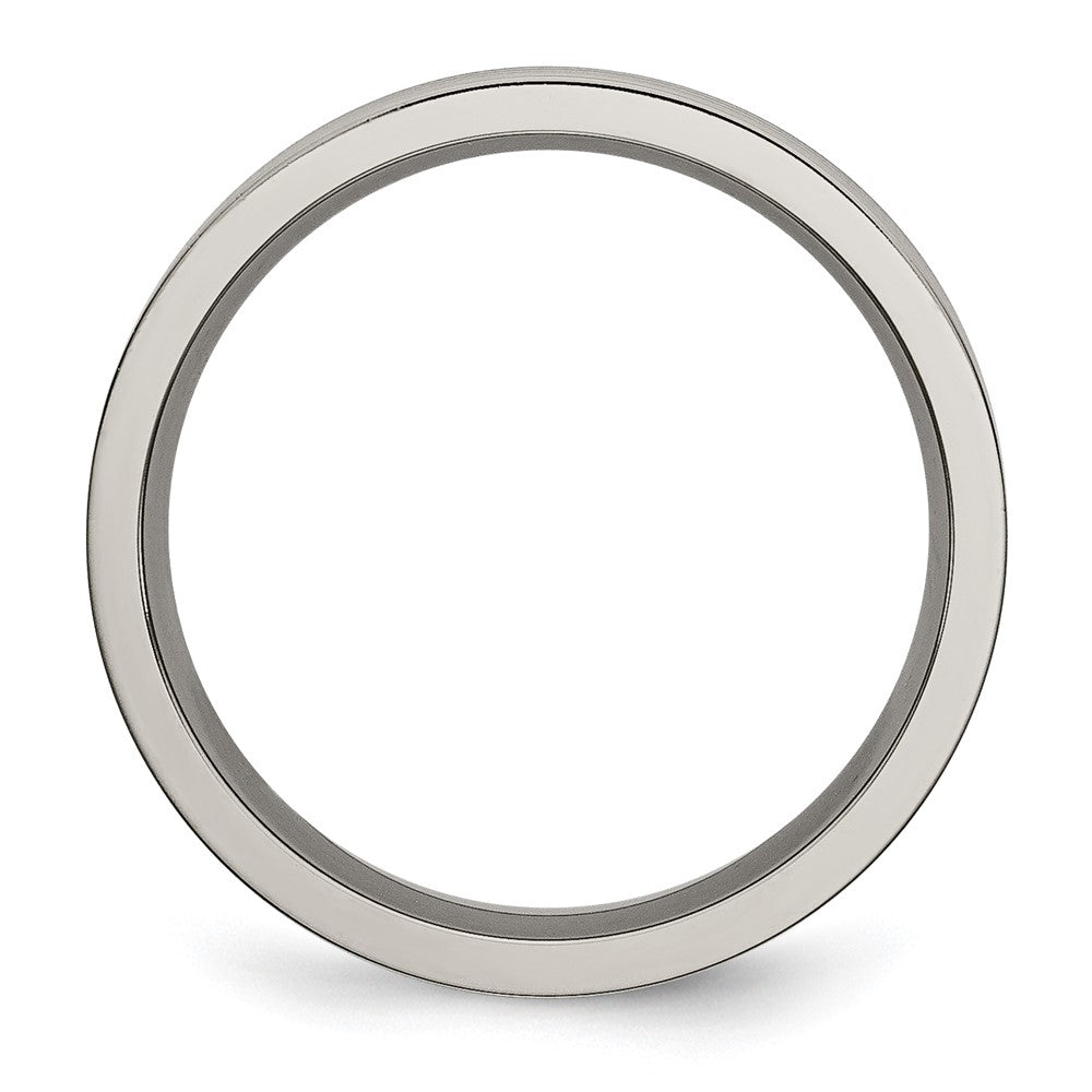 Chisel Titanium Brushed and Polished 6mm Grooved Band