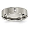 Chisel Titanium Brushed Center 1/20 Carat Diamond 7mm Band