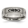 Chisel Titanium Brushed with Black Rubber Design 7mm Ridged Edge Band