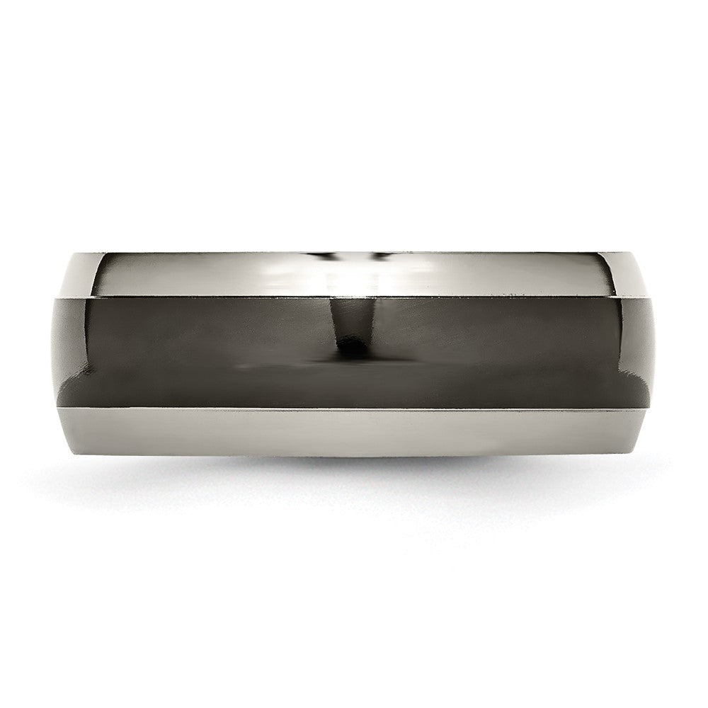 Chisel Titanium Grey and Black Ti Polished 8mm Band