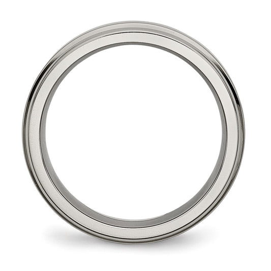 Chisel Titanium Polished 6mm Grooved Edge Band