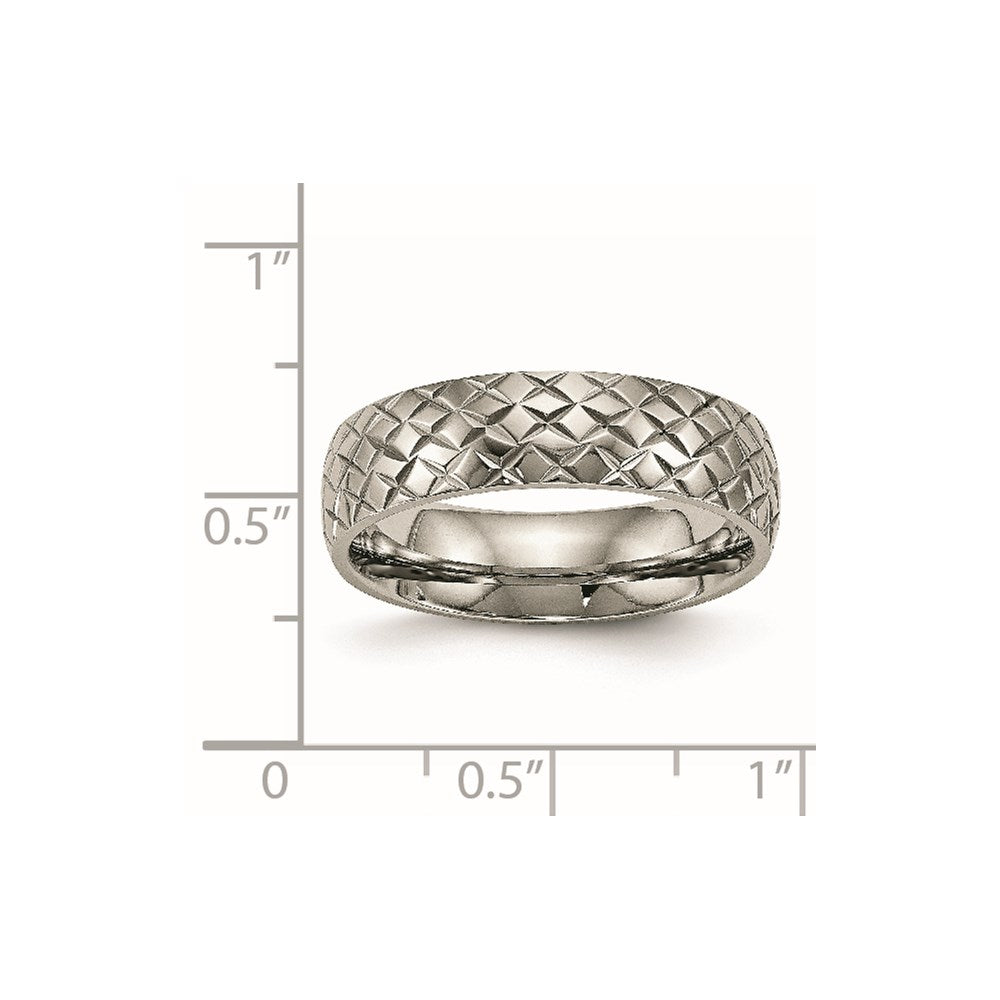 Chisel Titanium Polished and Textured 6mm Band